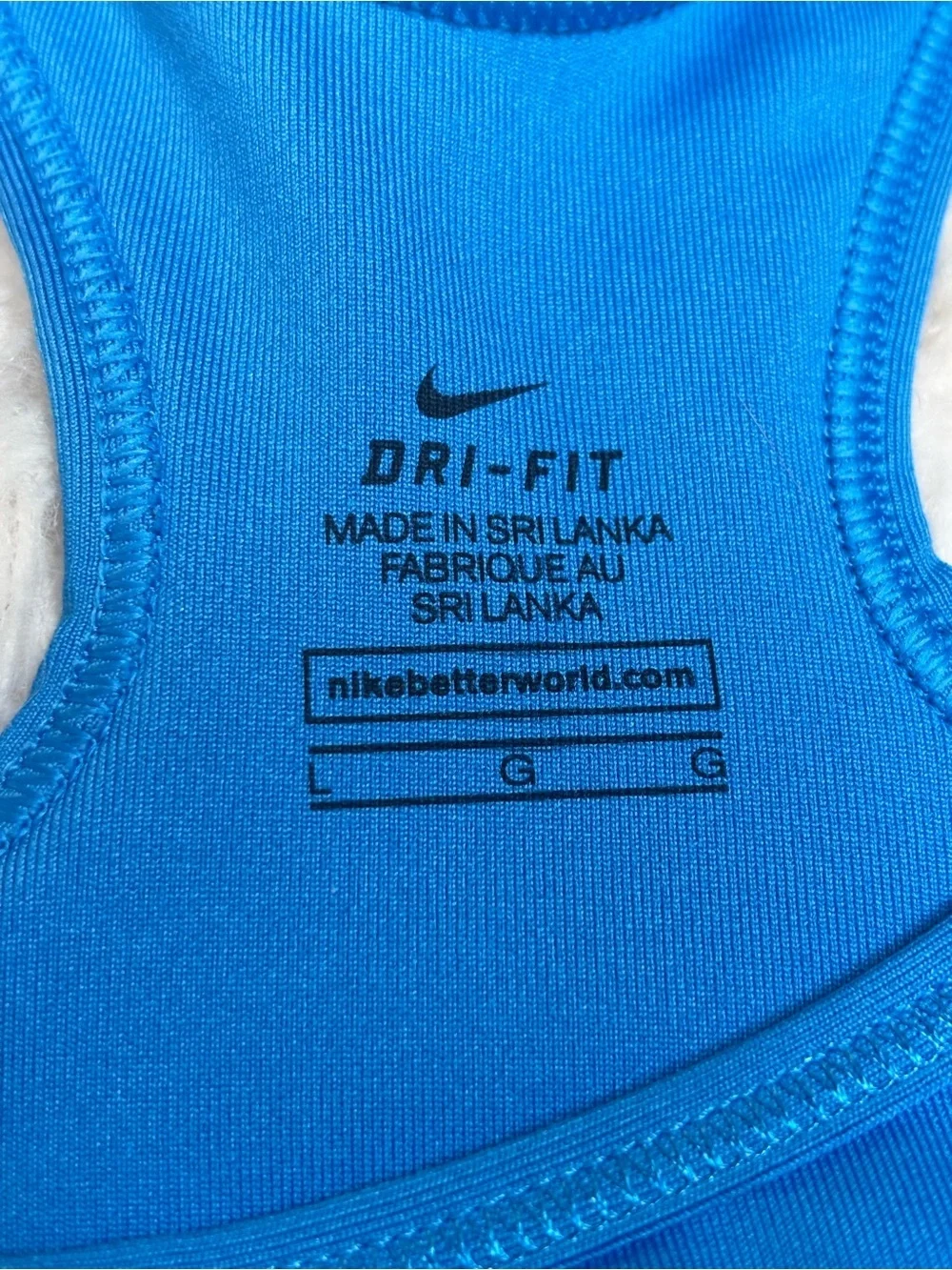 Nike Women's Blue and Teal DRI-Fit Pro Classic Racerback Sports Bra Size L